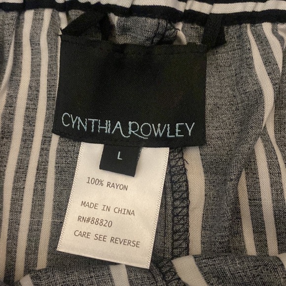 Cynthia Rowley Women’s Black and White Pants Size L - Picture 4 of 5